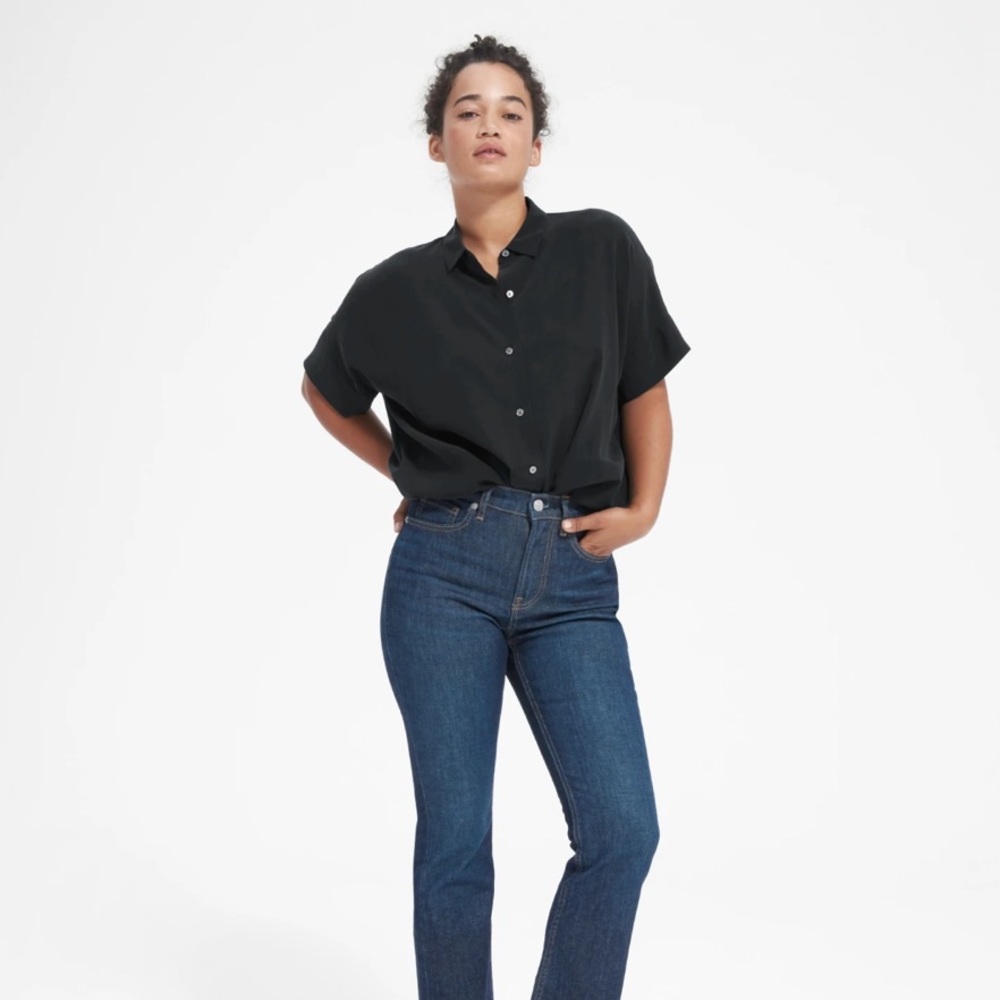 Everlane The Clean Silk Short-Sleeve Square Shirt